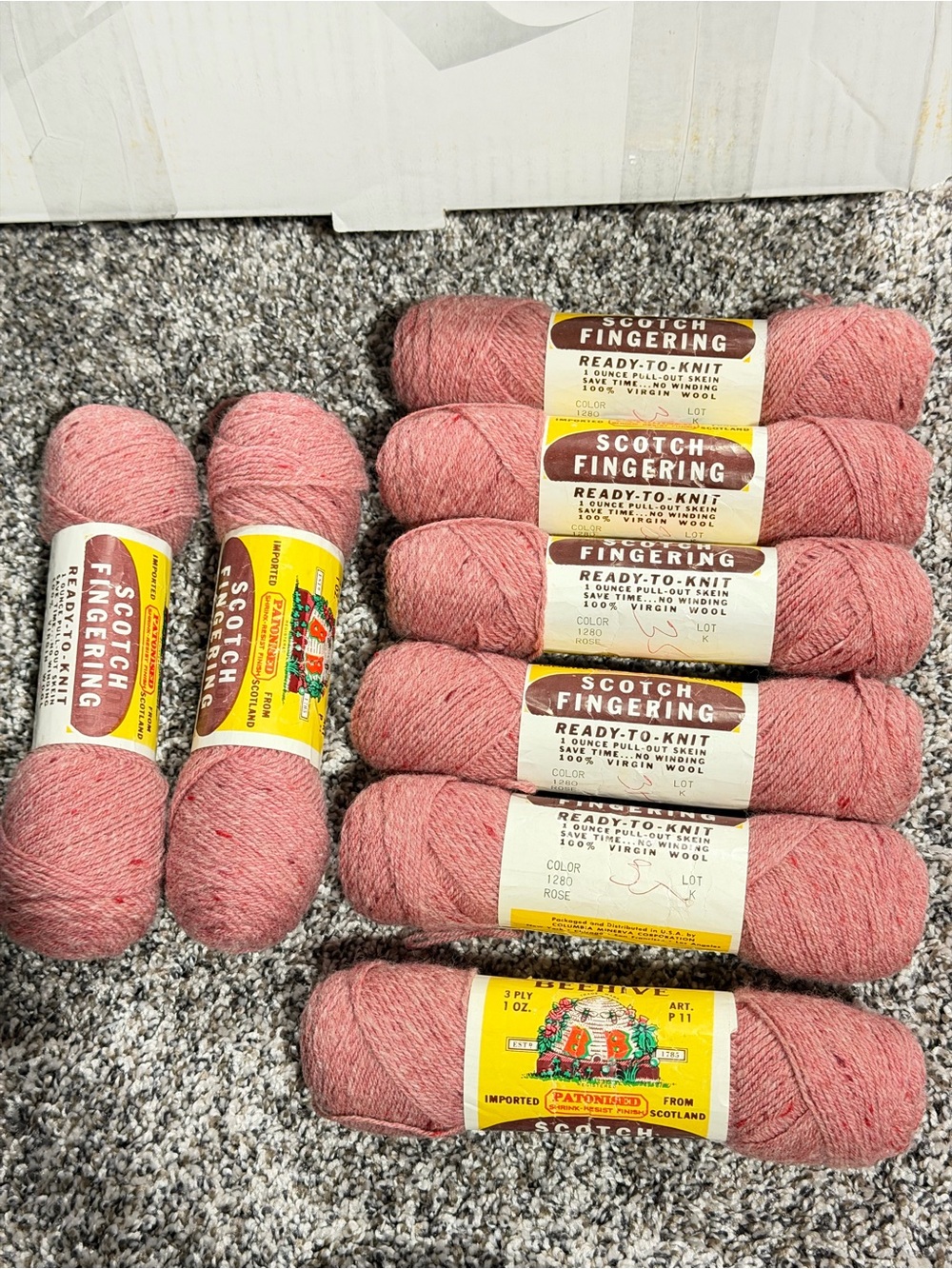 Scotch Fingering Ready-to-Knit Yarn - Rose Pink 8 rolls